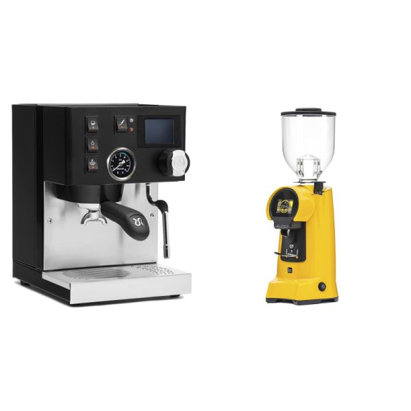 Rancilio Silvia BC PID, black + Eureka Helios 75, yellow