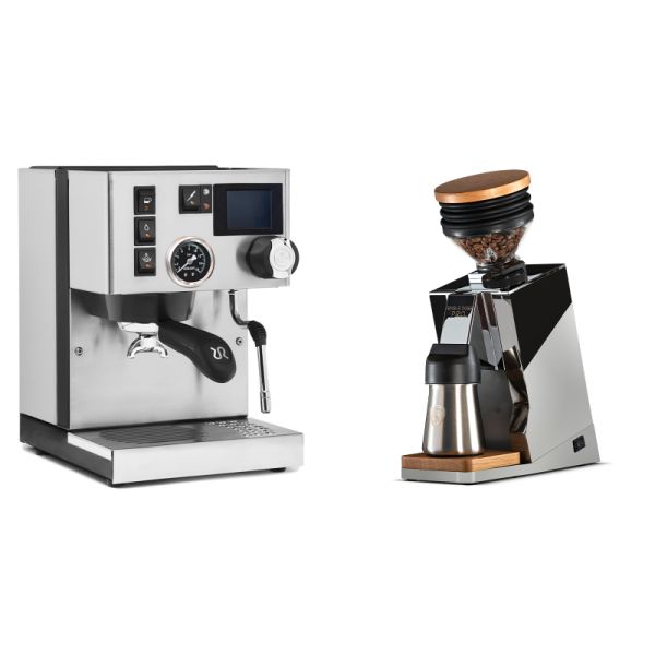 Rancilio Silvia BC PID + Eureka Mignon Single Dose PRO, Chrome & Oak