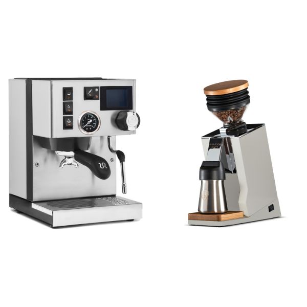 Rancilio Silvia BC PID + Eureka Mignon Single Dose PRO, White & Oak