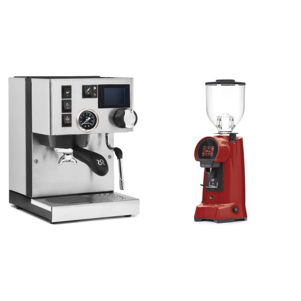 Rancilio Silvia BC PID + Eureka Helios 75, ferrari red