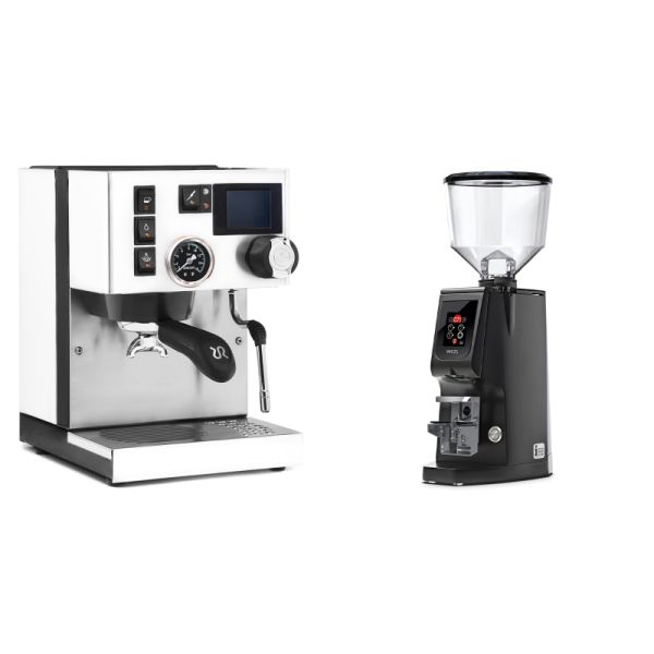 Rancilio Silvia BC PID, white + Eureka Atom W 65, black