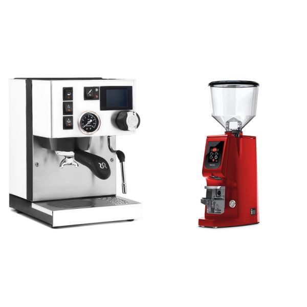 Rancilio Silvia BC PID, white + Eureka Atom W 65, ferrari red