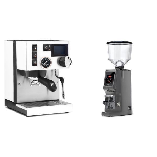 Rancilio Silvia BC PID, white + Eureka Atom W 65, grey