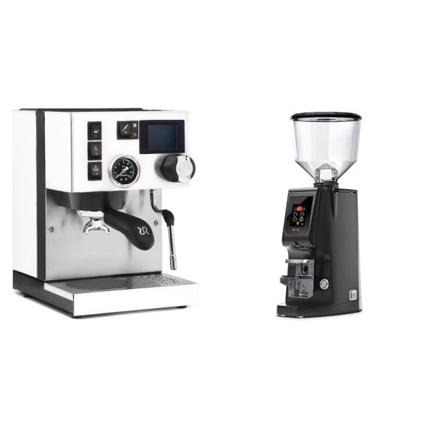 Rancilio Silvia BC PID, white + Eureka Atom W 75, black