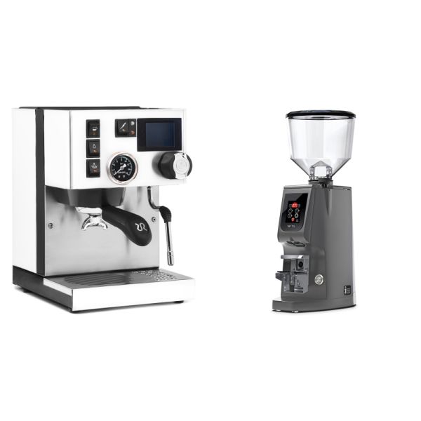 Rancilio Silvia BC PID, white + Eureka Atom W 75, grey