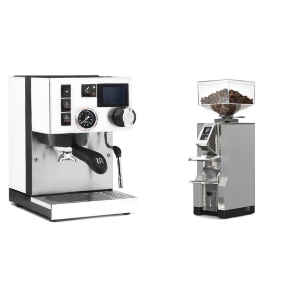 Rancilio Silvia BC PID, white + Eureka Mignon Libra, CR grey