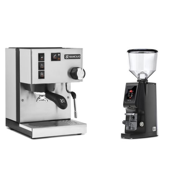 Rancilio Silvia BC + Eureka Atom W 75, black