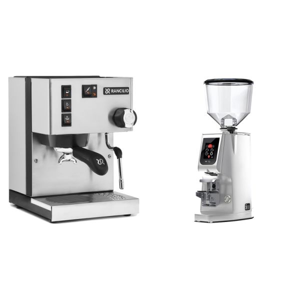 Rancilio Silvia BC + Eureka Atom W 75, chrome