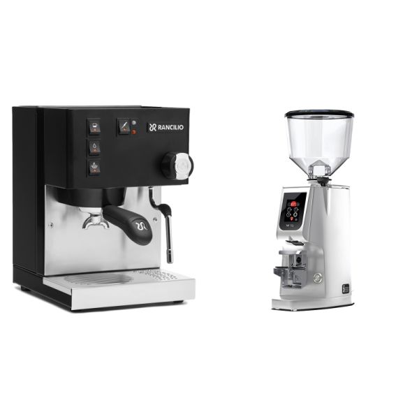 Rancilio Silvia BC, black + Eureka Atom W 75, chrome