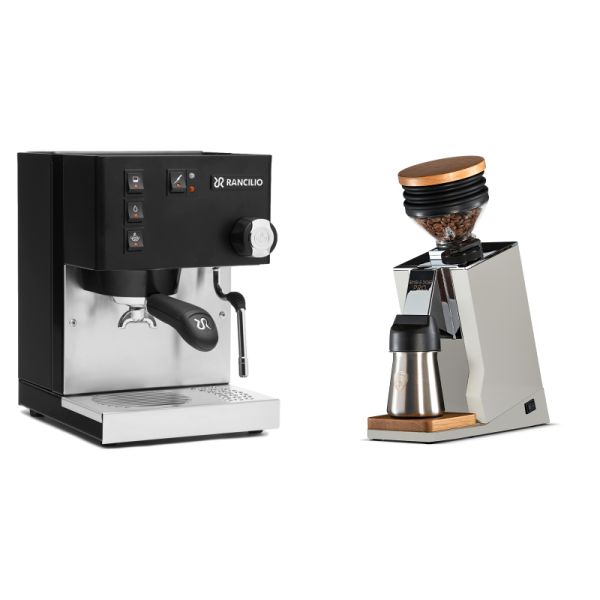 Rancilio Silvia BC, black + Eureka Mignon Single Dose PRO, White & Oak