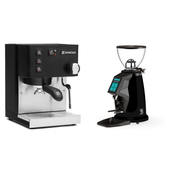 Rancilio Silvia BC, black + Rocket Espresso SPLUGA, black