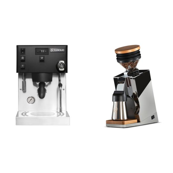 Rancilio Silvia PRO X, black + Eureka Mignon Single Dose PRO, Chrome & Oak