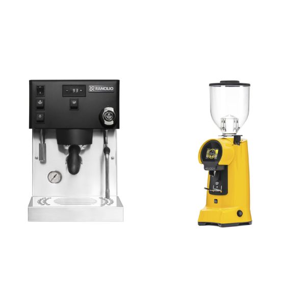 Rancilio Silvia PRO X, black + Eureka Helios 75, yellow