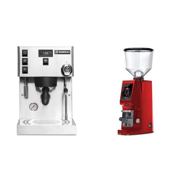 Rancilio Silvia PRO X + Eureka Atom W 65, ferrari red