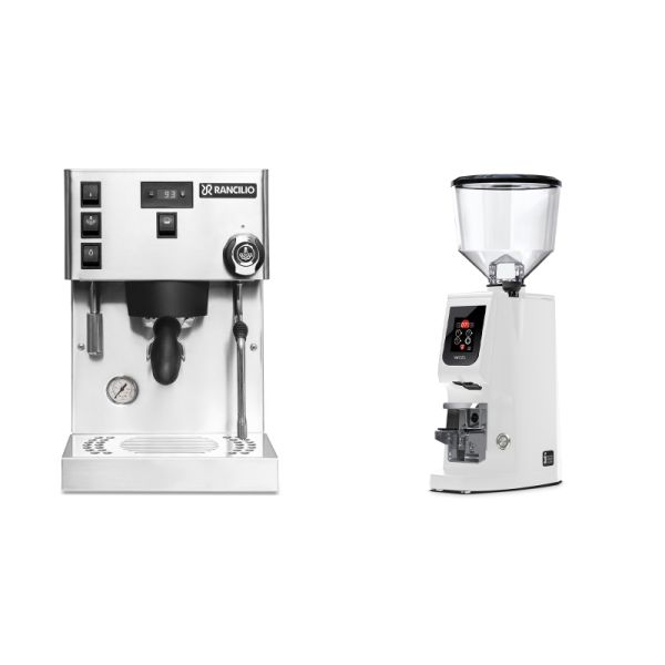 Rancilio Silvia PRO X + Eureka Atom W 65, white