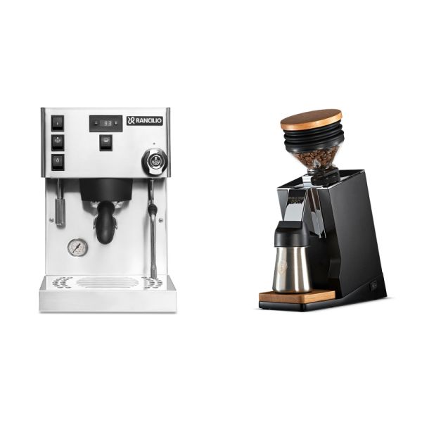 Rancilio Silvia PRO X + Eureka Mignon Single Dose PRO, Black & Oak