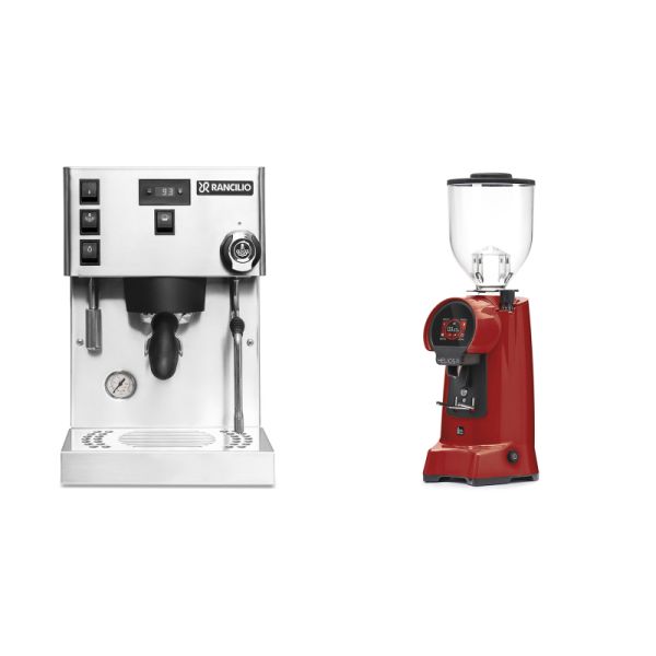 Rancilio Silvia PRO X + Eureka Helios 75, ferrari red