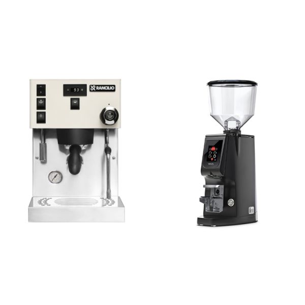 Rancilio Silvia PRO X, white + Eureka Atom W 65, black