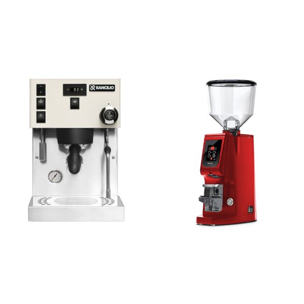 Rancilio Silvia PRO X, white + Eureka Atom W 65, ferrari red