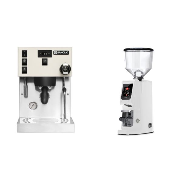 Rancilio Silvia PRO X, white + Eureka Atom W 65, white