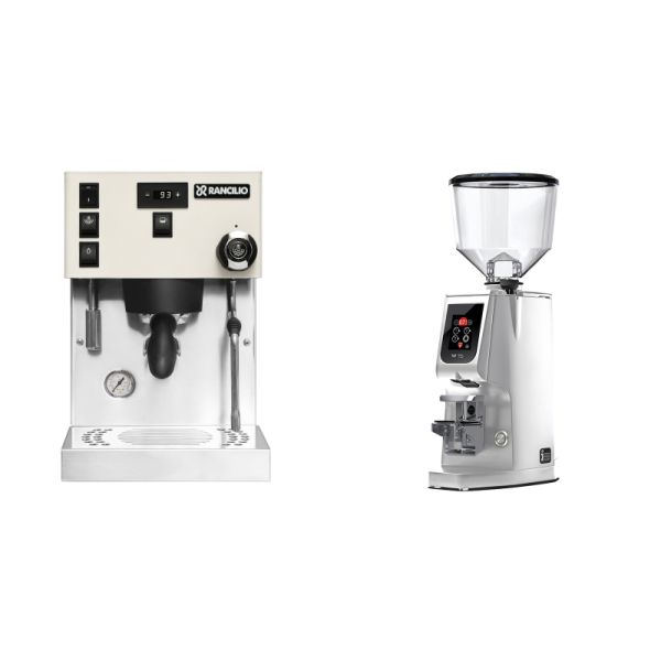 Rancilio Silvia PRO X, white + Eureka Atom W 75, chrome