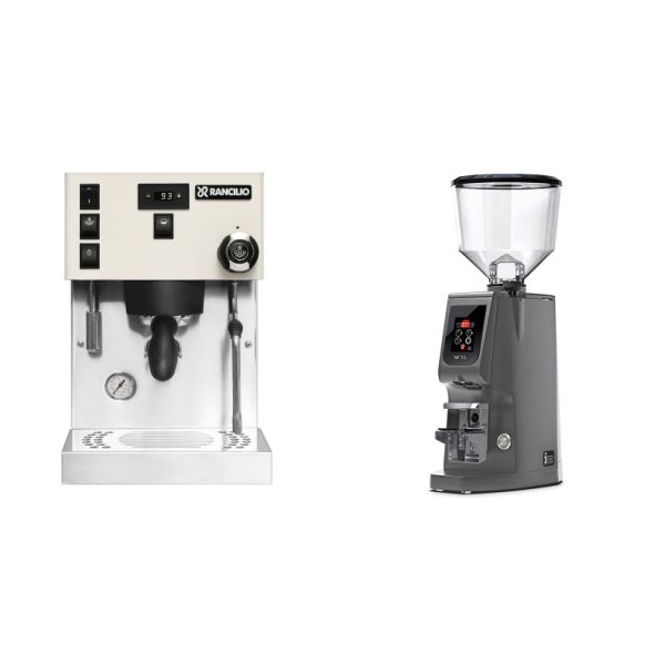 Rancilio Silvia PRO X, white + Eureka Atom W 75, grey