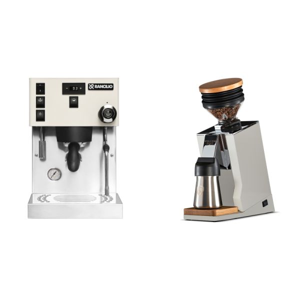 Rancilio Silvia PRO X, white + Eureka Mignon Single Dose PRO, White & Oak