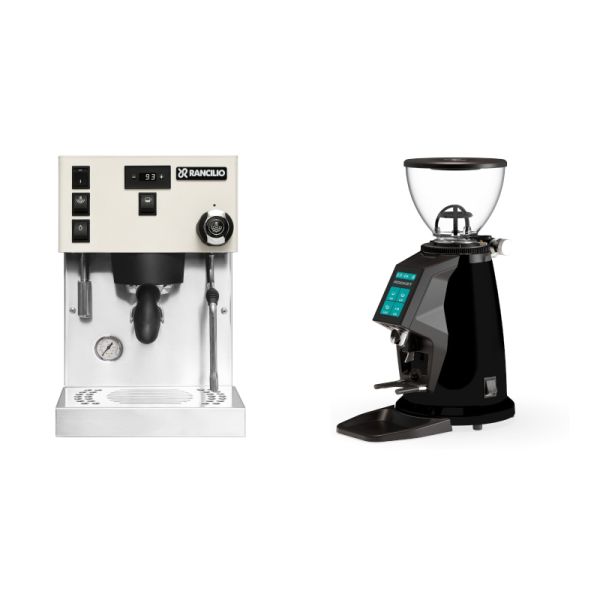 Rancilio Silvia PRO X, white + Rocket Espresso SPLUGA, black