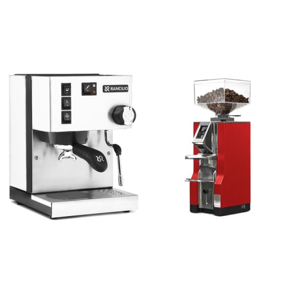 Rancilio Silvia BC, white + Eureka Mignon Libra, CR ferrari red