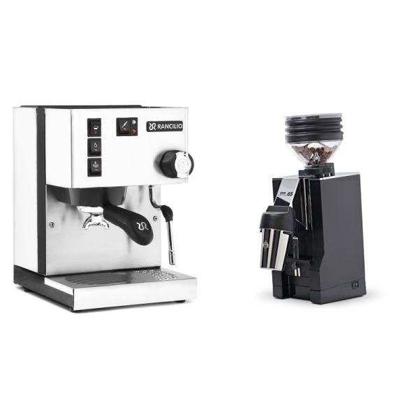 Rancilio Silvia BC, white + Eureka Mignon Zero 65 All Purpose, CR black