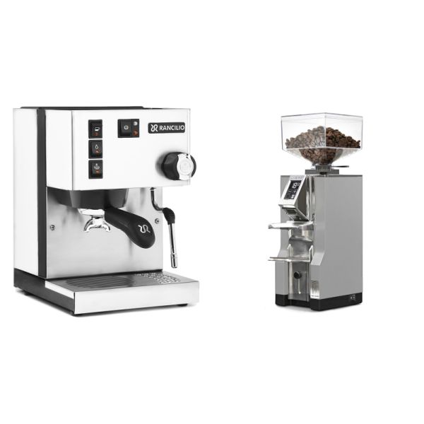 Rancilio Silvia E, white + Eureka Mignon Libra, CR grey