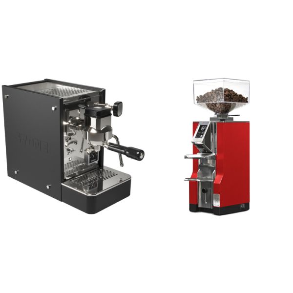 Stone Espresso Lite Black + Eureka Mignon Libra, CR ferrari red