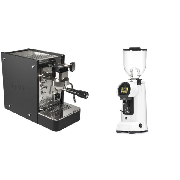 Stone Espresso Lite Black + Eureka Helios 75, white