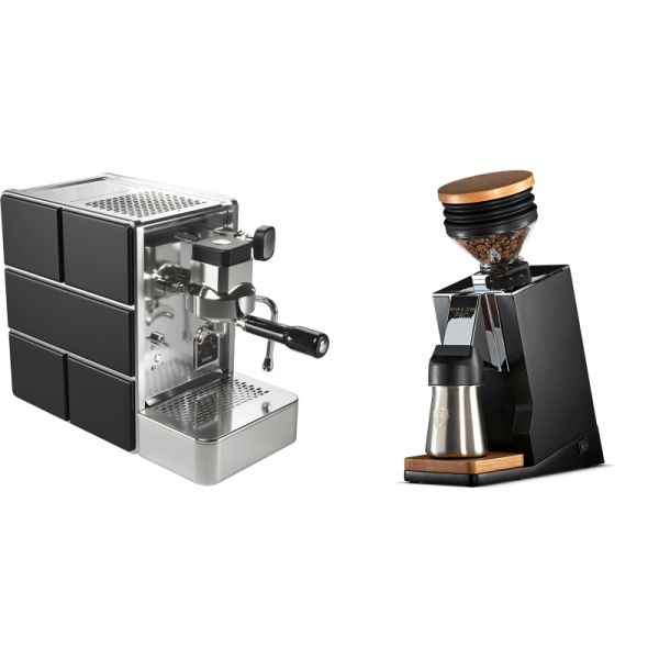 Stone Espresso Mine Black + Eureka Mignon Single Dose PRO, Black & Oak