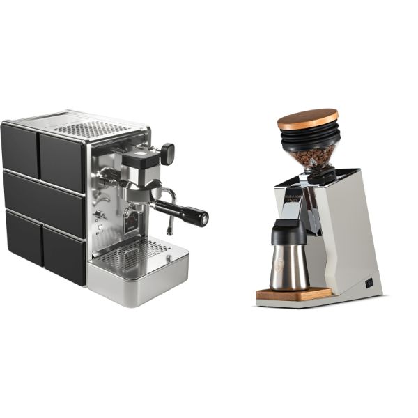 Stone Espresso Mine Black + Eureka Mignon Single Dose PRO, White & Oak