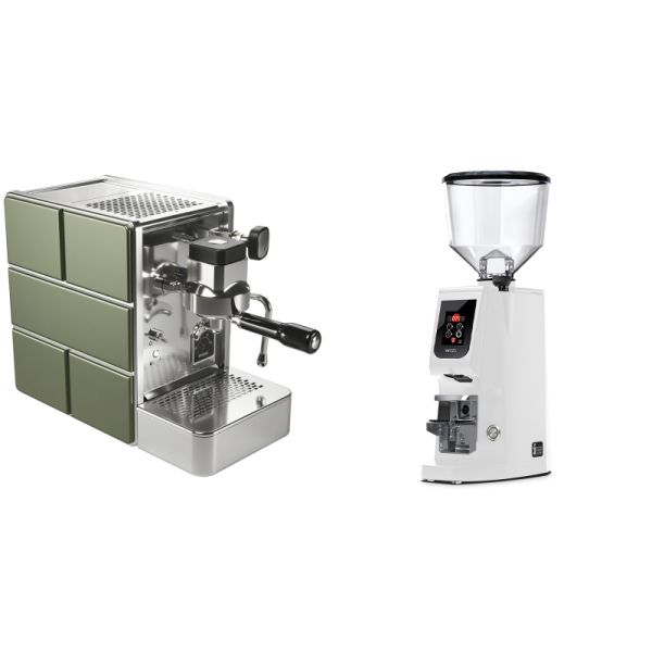 Stone Espresso Mine Green + Eureka Atom W 65, white