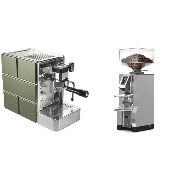 Stone Espresso Mine Green + Eureka Mignon Libra, CR grey