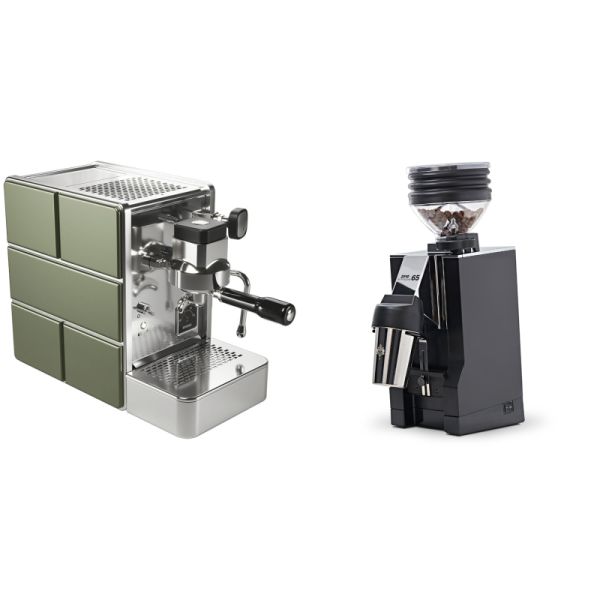 Stone Espresso Mine Green + Eureka Mignon Zero 65 All Purpose, CR black