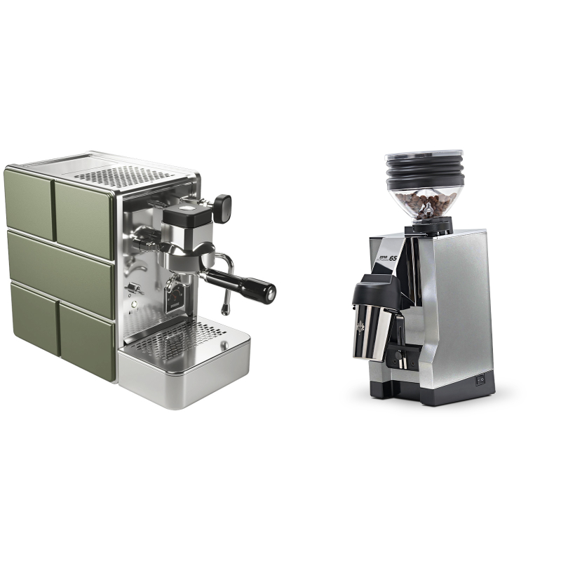 Stone Espresso Mine Green + Eureka Mignon Zero 65 All Purpose, CR chrome