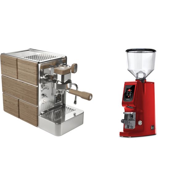 Stone Espresso Mine Premium Wood + Eureka Atom W 65, ferrari red