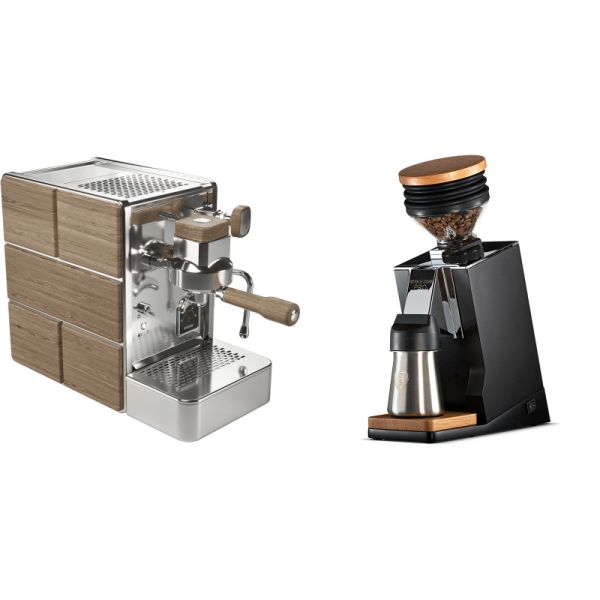 Stone Espresso Mine Premium Wood + Eureka Mignon Single Dose PRO, Black & Oak