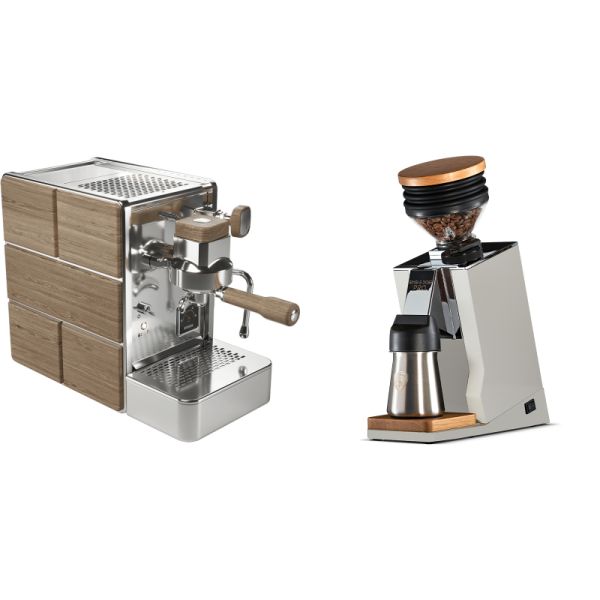 Stone Espresso Mine Premium Wood + Eureka Mignon Single Dose PRO, White & Oak