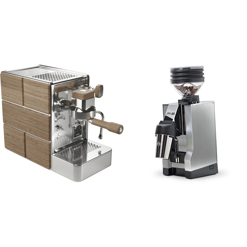 Stone Espresso Mine Premium Wood + Eureka Mignon Zero 65 All Purpose, CR chrome