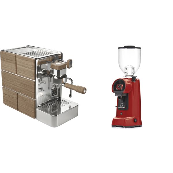 Stone Espresso Mine Premium Wood + Eureka Helios 75, ferrari red