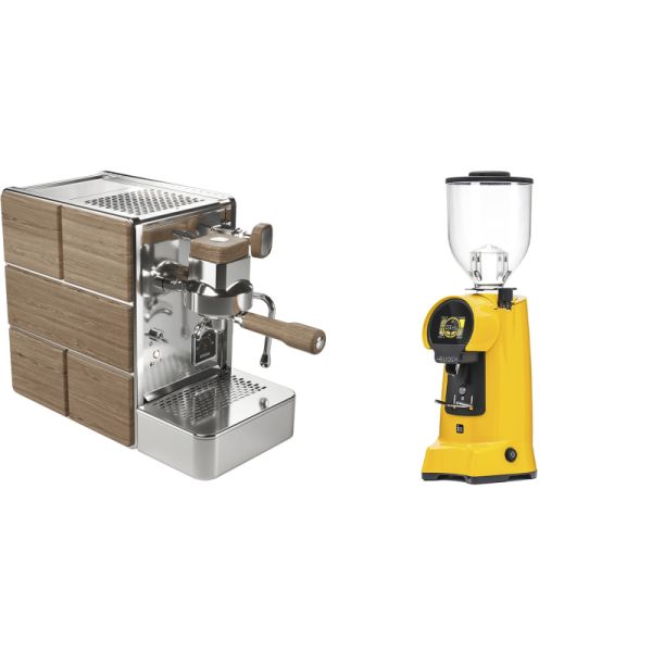 Stone Espresso Mine Premium Wood + Eureka Helios 75, yellow