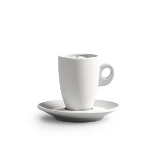 Šálek s podšálkem na dvojité espresso ClubHouse Giacinto, 100 ml, bílá