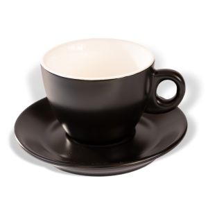 Šálka na latte s podšálkou ClubHouse Giacinto, 300 ml, matná čierna