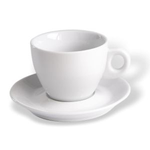 Šálek na latte s podšálkem ClubHouse Giacinto, 305 ml, set 6 ks, bílá