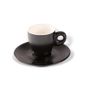 Espresso šálka s podšálkou ClubHouse Giacinto, 65 ml, set 6 ks, matná čierna