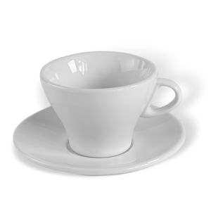 Šálek na latte s podšálkem ClubHouse Gardenia, 225 ml, set 6 ks, bílá